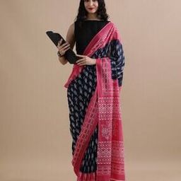 Women Floral Print Pure Cotton Mulmul Saree-image-58