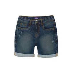 Flat-Front Denim Shorts with Insert Pockets-image-65