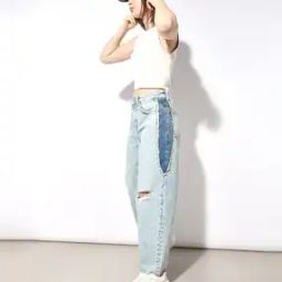 only Women Mid-Wash Distressed Slouchy Fit Jeans-picture-8