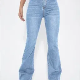 Women Bootcut Jeans with 5-Pocket Styling-image-85
