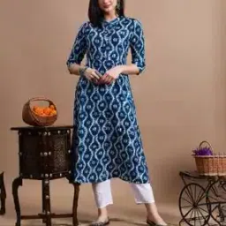 Women Mandarin Collar A-Line Kurta-picture-4