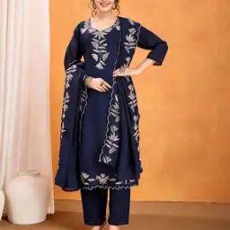 Women Embroidery A-line Kurta Set-image-106