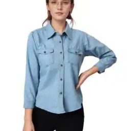 Women Regular Fit Shirt with Flap Pockets-image-79