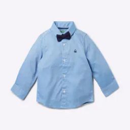 Textured Shirt with Bow Tie-picture-19
