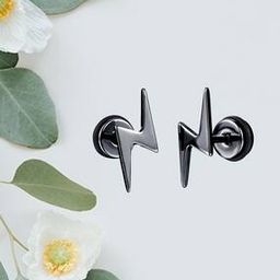 Lightning Spark Metal Stud Earring-20