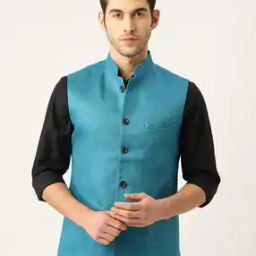 Men Regular Fit Nehru Jacket with Welt Pockets-14