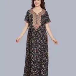 Women Floral Print Nightgown-image-14
