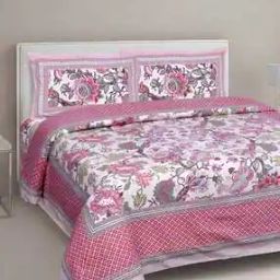 150 TC Floral Print King-Size Bedsheet with Pillow Covers -image-77
