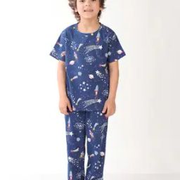 Boys Printed T-Shirt with Pyjamas-image-88