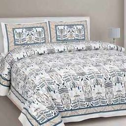 150 TC Floral Print King-Size Bedsheet with Pillow Covers -23