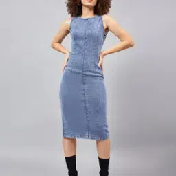orchid blues Women Bodycon Dress with Rear Slit-picture-4