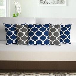Pack of 5 Polyester Abstract Cushions Cover 16" X 16"-image-81