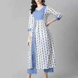 Women Floral Print Anarkali Kurta with Palazzos-image-24