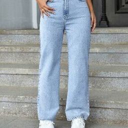 Women High-Rise Mid-Washed Wide Jeans-image-31