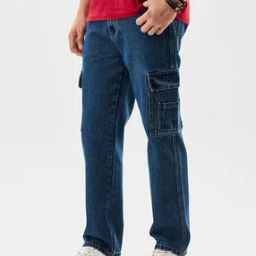snitch Men Mid-Rise Relaxed Fit Cotton Cargo Pants-picture-42