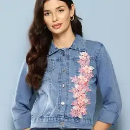 aarika girls ethnic Women Regular Fit Denim Jacket-picture-3