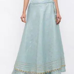 Floral Print Flared Skirt with Embellished-picture-8
