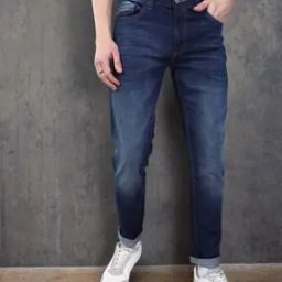 Men Acid Heavily Washed Low-Rise Slim Fit Jeans-image-64