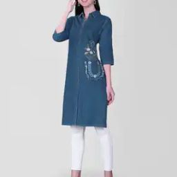 Embroidery Straight Kurti-image-68