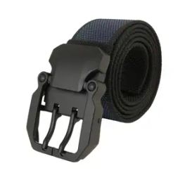 Men Colourblock Wide Belt with Tang Buckle Closure-image-34