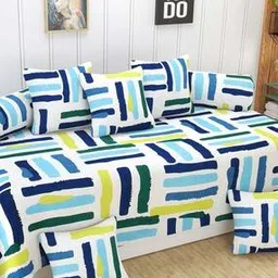 180 TC Geometric Print 8-Piece Single Diwan Set-image-5