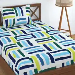 180 TC Geometric Print Single Bedsheet with Pillow Cover-23