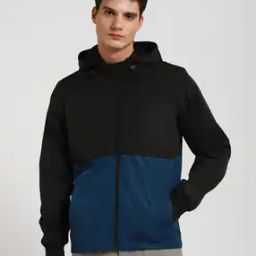 Men Colourblock Regular Fit Hooded Jacket-picture-12