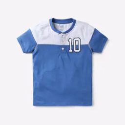 Core Colourblock Henley T-shirt with Numeric Applique-image-35