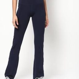 High-Rise Fitted Track Pants with Flared Hems-image-21