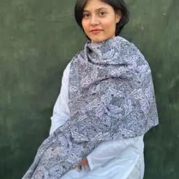 Women Leaf Print Cotton Stole-image-90