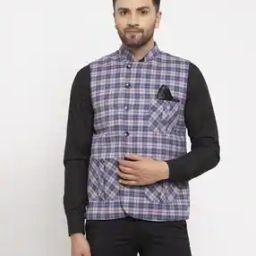 Checked Nehru Jacket-15