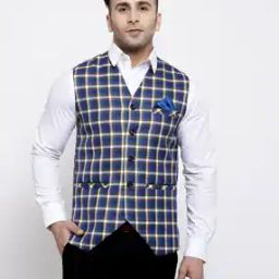 Checked Nehru Jacket-image-1