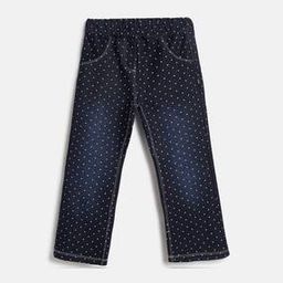 Girls Micro Print Straight Jeans-image-56