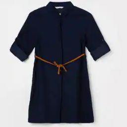 Girls Shirt Dress with Spread Collar-image-57