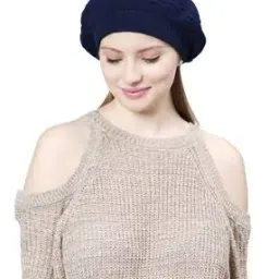 Women Ribbed Knitted Beret Cap-image-25