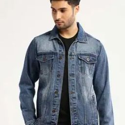 Men Slim Fit Denim Jacket with Flap Pockets-picture-45