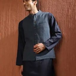 Nehru Jacket with Welt Pockets-30