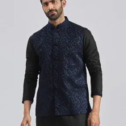 Men Printed Regular Fit Nehru Jacket-7