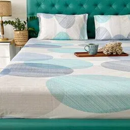 200 TC Geometric Print King Size Bedsheet with Pillow Covers-image-52