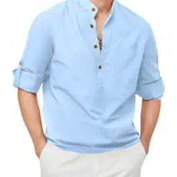 Men Mandarin Collar Short Kurta-image-62