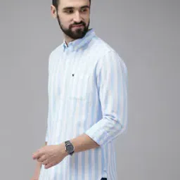 Striped Shirt with Patch Pocket-image-58
