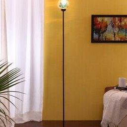 Iron Base Floor Lamp with Mosaic Glass Shade-33