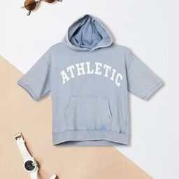 Boys Printed Hooded Oversized T-Shirt-image-1