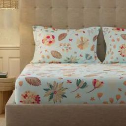 Floral Print Double Size BedsheetPillow Covers-26