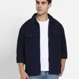 Men Regular Fit Harrington Jacket with Flap Pockets-image-38