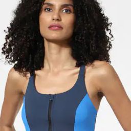 Colourblock Zip-Front Sports Bra-image-31