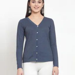Women V-Neck Cardigan with Button-Closure-image-31