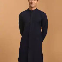 Men Embellished Regular Fit Long Kurta with Mandarin Collar-image-42