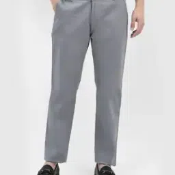 Men Slim Fit Flat-Front Trousers-picture-46