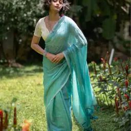 Women Cotton Saree with Tassels-image-62